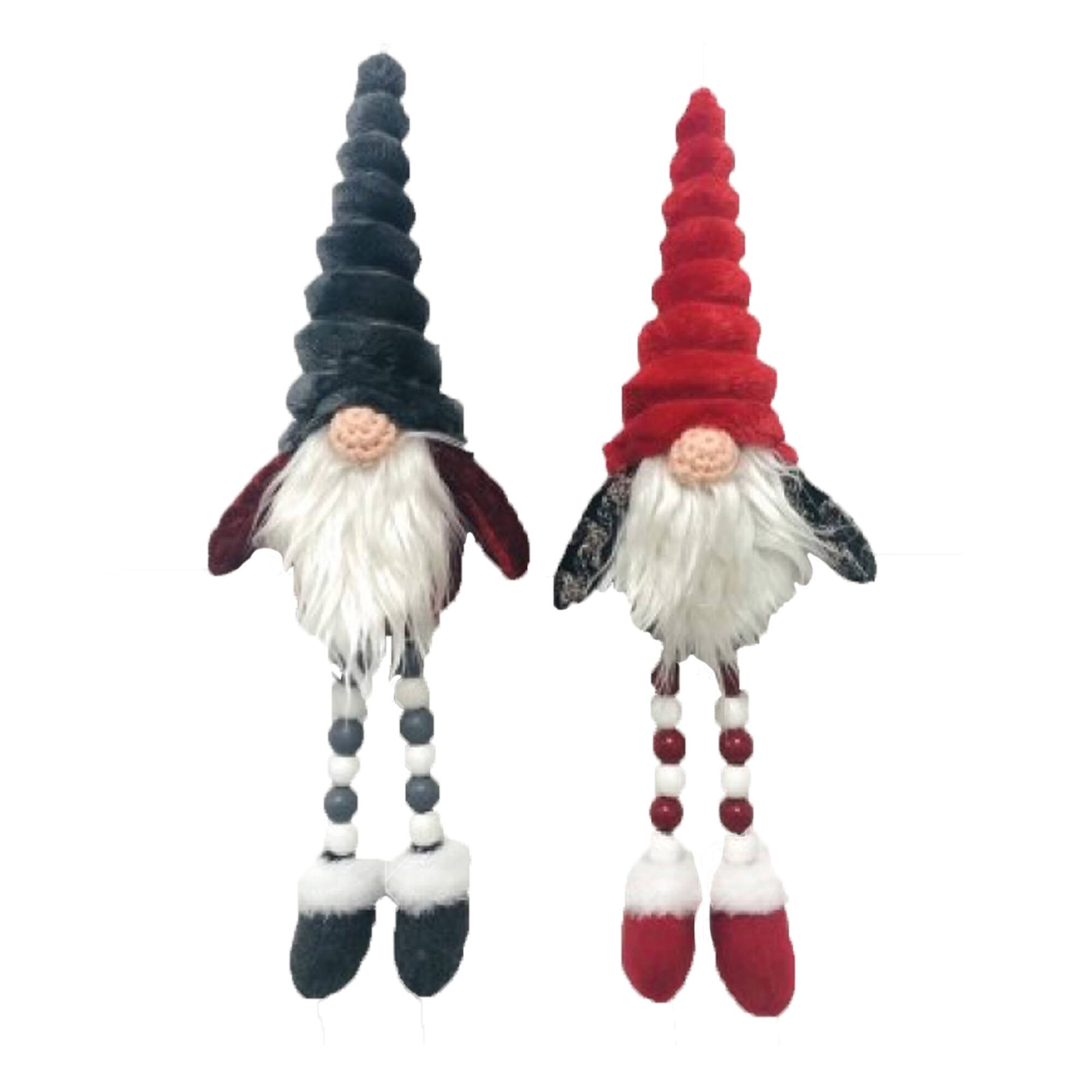 Santa's Workshop 11" Christmas Gnome Ornaments with Bead Legs, 2ct.